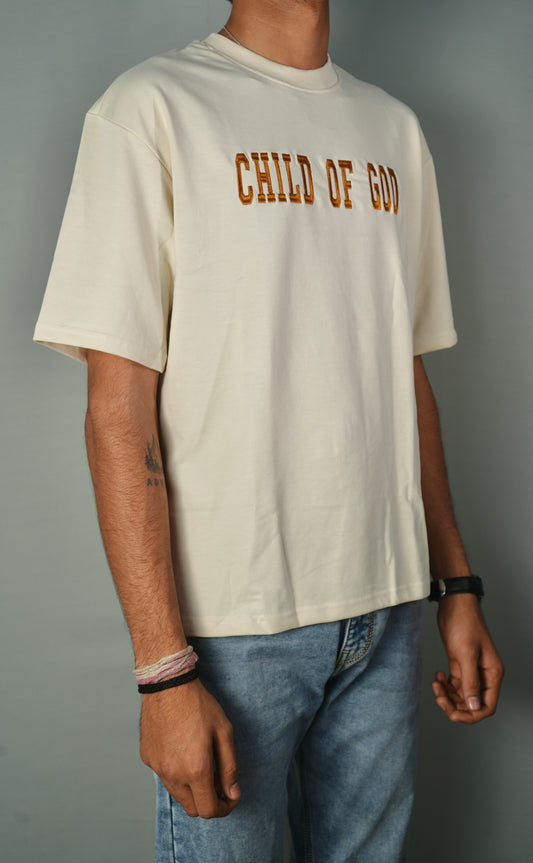 Child Of God Embroidery Oversized T-Shirt
