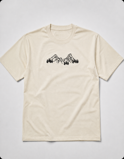 The Mountains Embroidery Oversized T-Shirt