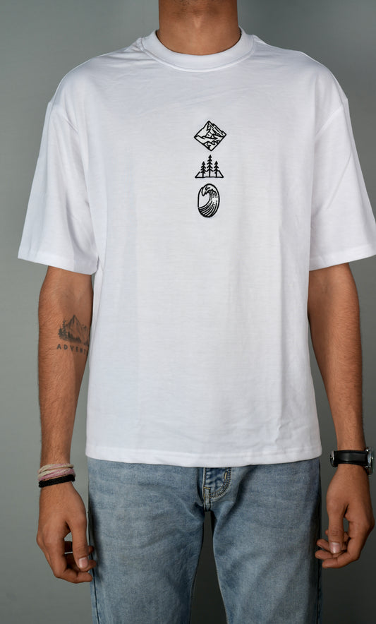 The Element Of Life Embroidery Oversized T-shirt