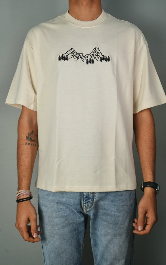 The Mountains Embroidery Oversized T-Shirt