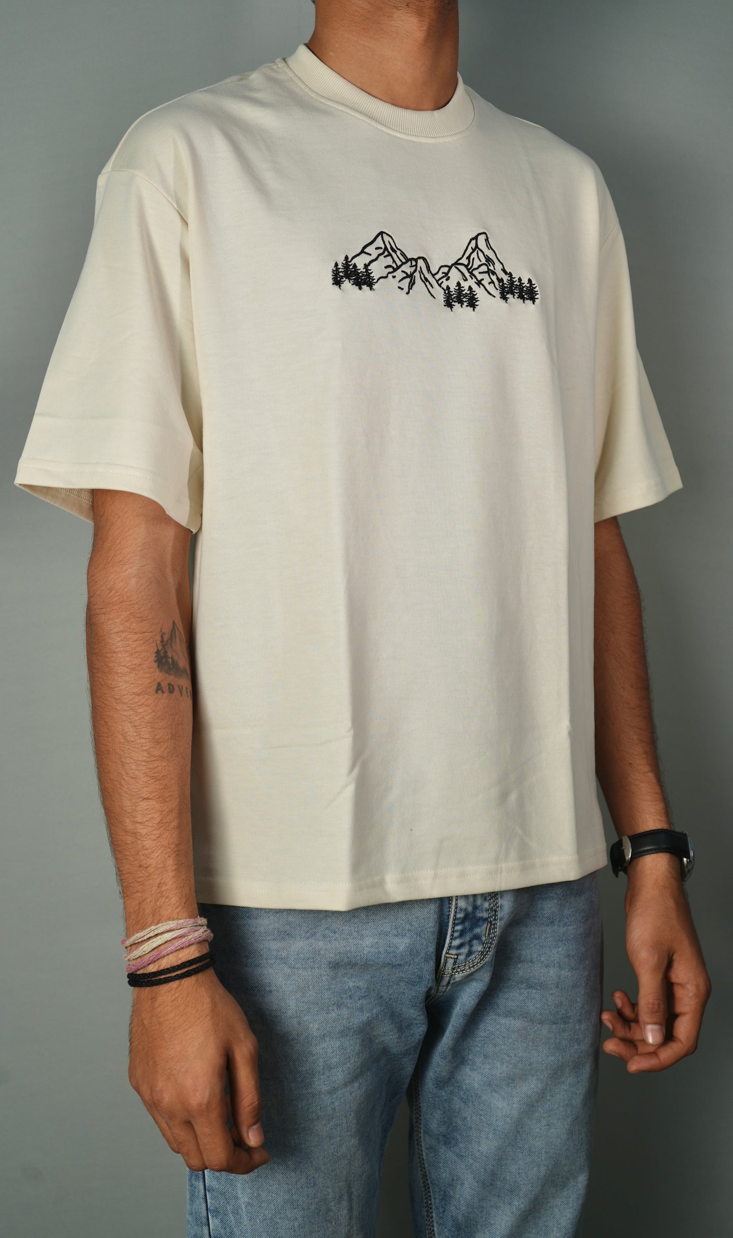The Mountains Embroidery Oversized T-Shirt