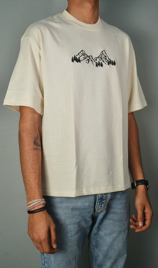 The Mountains Embroidery Oversized T-Shirt
