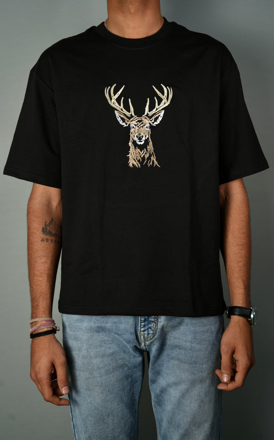 The Deer Embroidery Oversized T-Shirt
