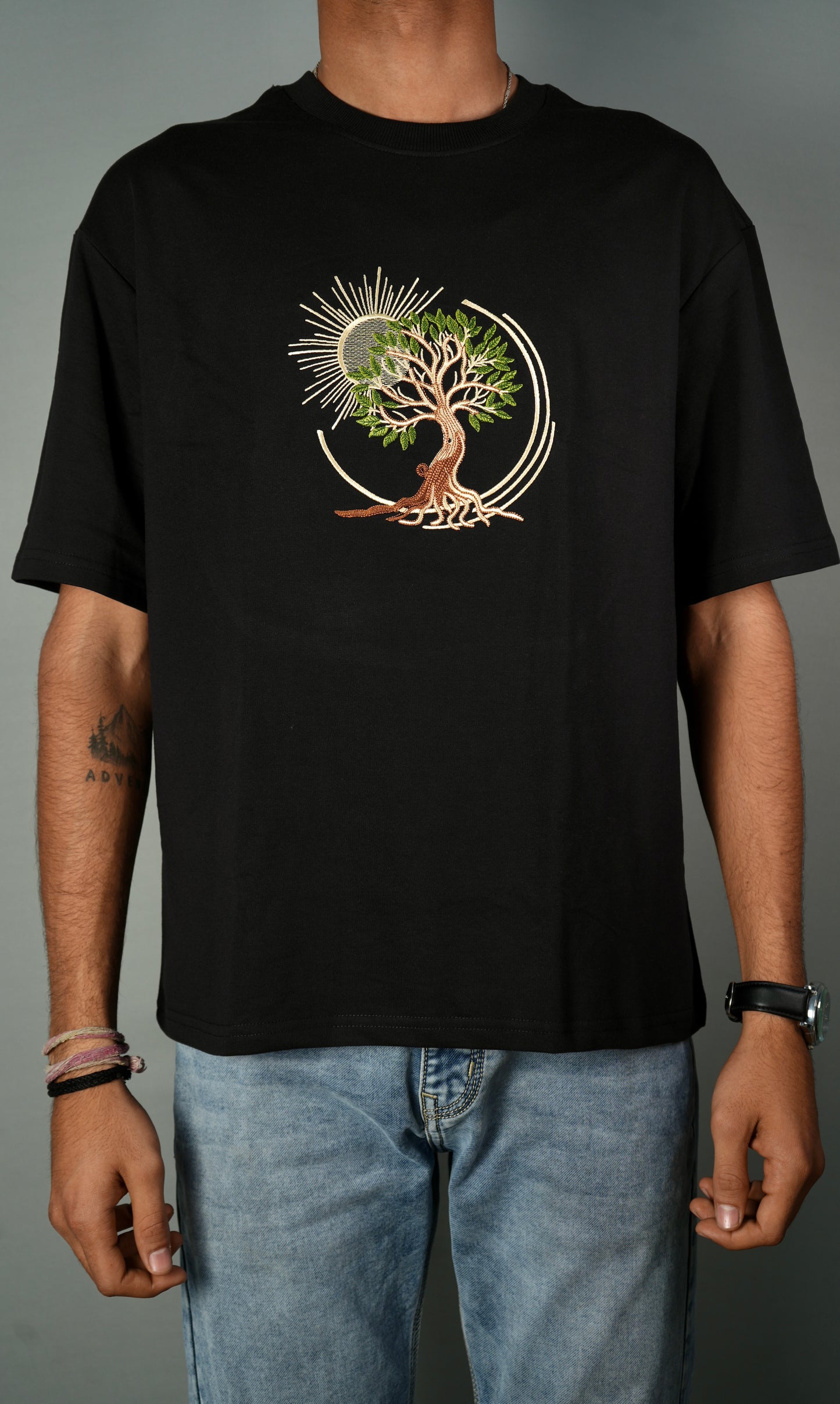 The Golden Tree Embroidery Oversized T-shirt