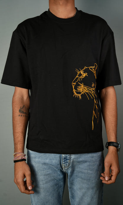 The Panther Embroidery Oversized T-Shirt