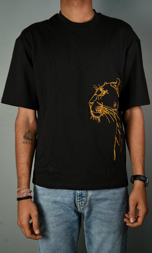 The Panther Embroidery Oversized T-Shirt