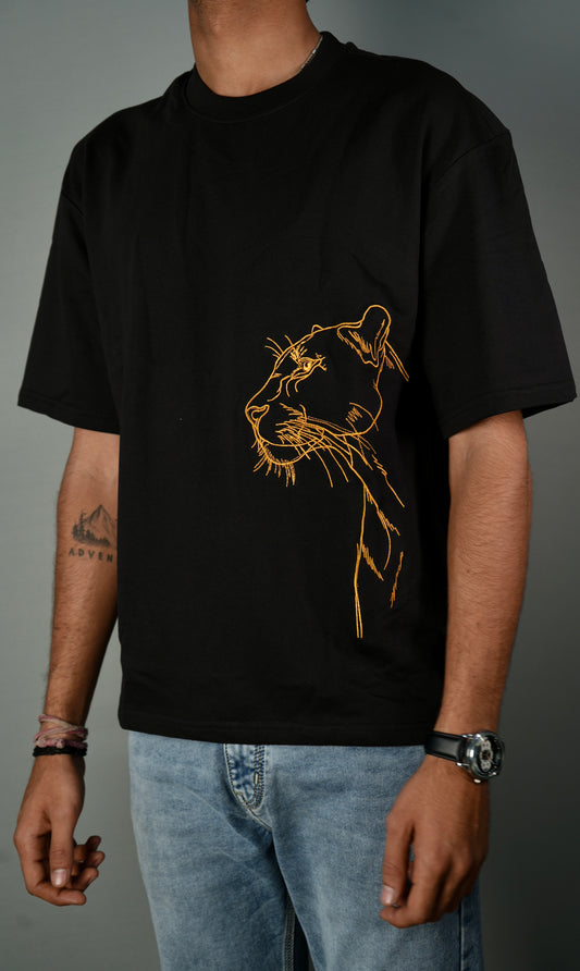 The Panther Embroidery Oversized T-Shirt